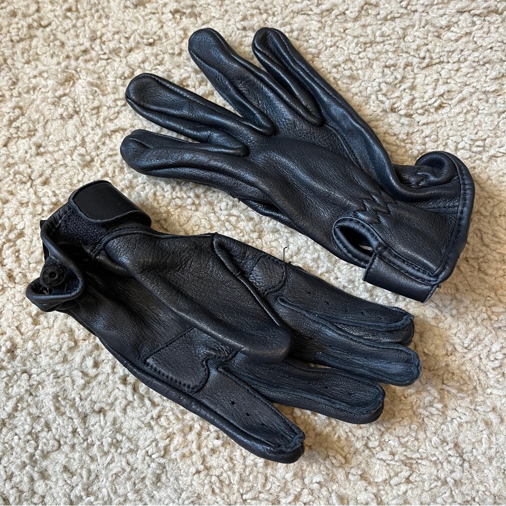 Women's Joe Rocket Black Deer Leather Motorcycle Gloves WSM Small / Medium